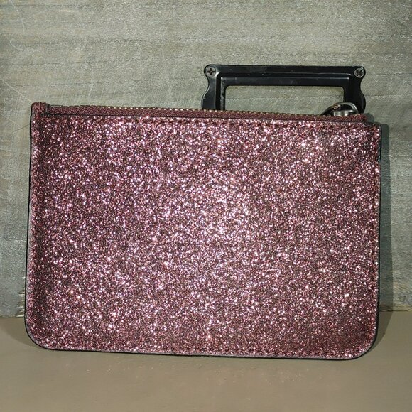 Coach Glitter Mini Wallet Pouch Wristlet Sparkly Pink Zipper Vietnam 5 by 3 - Picture 8 of 12